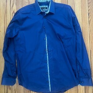 Men's Dolce Guava Milano Blue Dress Shirt Size Large
